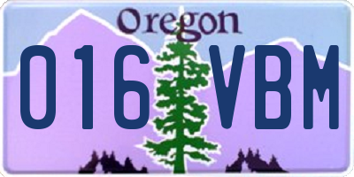OR license plate 016VBM