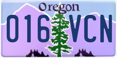 OR license plate 016VCN