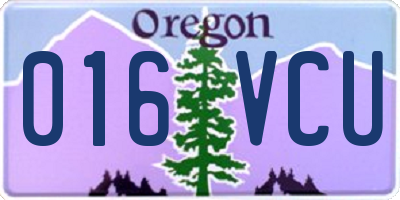 OR license plate 016VCU