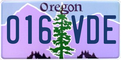 OR license plate 016VDE