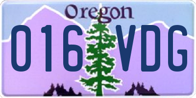 OR license plate 016VDG