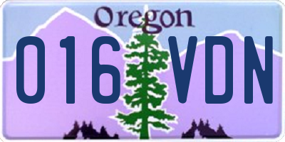 OR license plate 016VDN