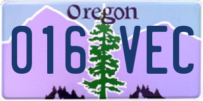 OR license plate 016VEC