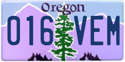 OR license plate 016VEM