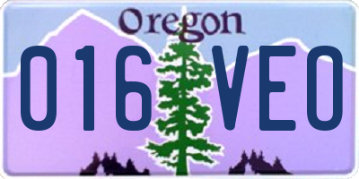 OR license plate 016VEO