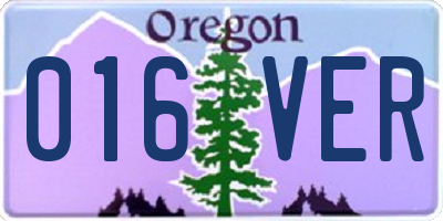 OR license plate 016VER