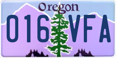 OR license plate 016VFA