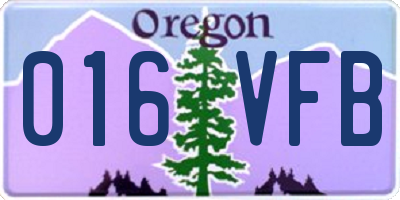 OR license plate 016VFB