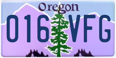 OR license plate 016VFG