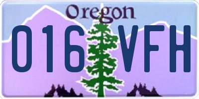 OR license plate 016VFH