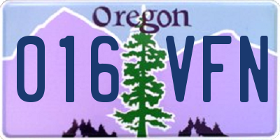 OR license plate 016VFN