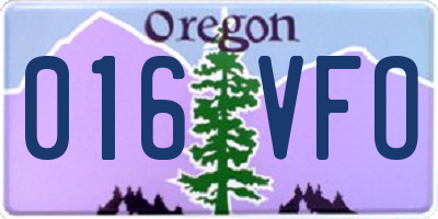 OR license plate 016VFO