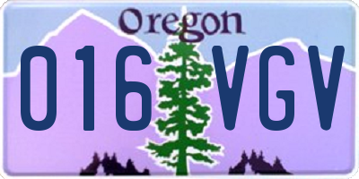 OR license plate 016VGV