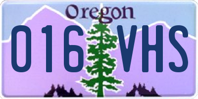 OR license plate 016VHS