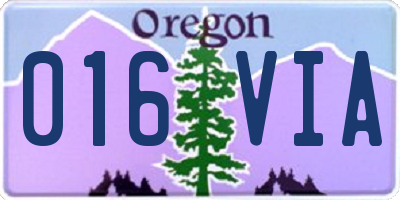 OR license plate 016VIA