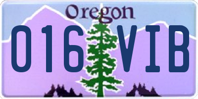 OR license plate 016VIB