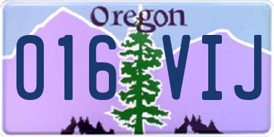 OR license plate 016VIJ