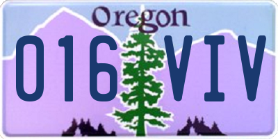 OR license plate 016VIV