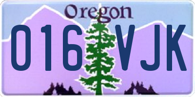 OR license plate 016VJK