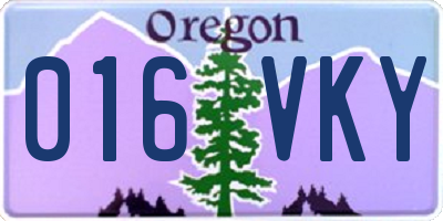 OR license plate 016VKY