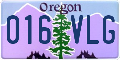 OR license plate 016VLG