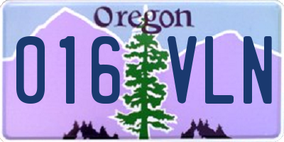 OR license plate 016VLN
