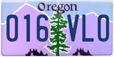 OR license plate 016VLO