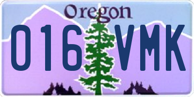 OR license plate 016VMK