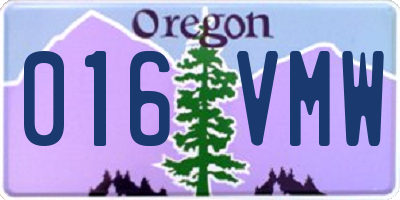 OR license plate 016VMW