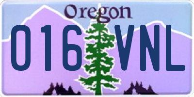 OR license plate 016VNL