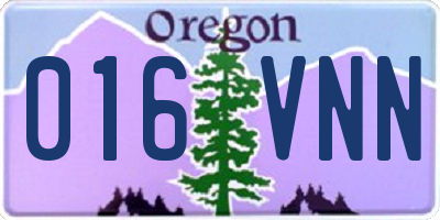 OR license plate 016VNN