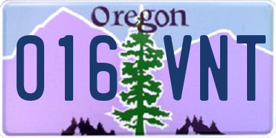 OR license plate 016VNT