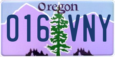 OR license plate 016VNY