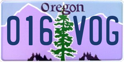 OR license plate 016VOG