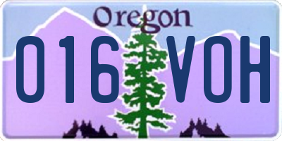 OR license plate 016VOH
