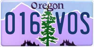 OR license plate 016VOS