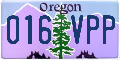 OR license plate 016VPP