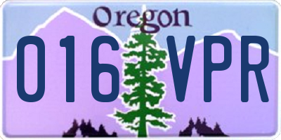 OR license plate 016VPR