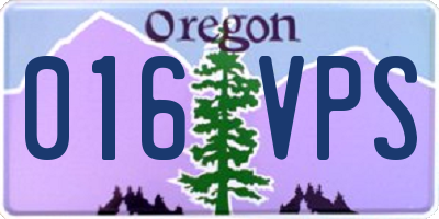 OR license plate 016VPS