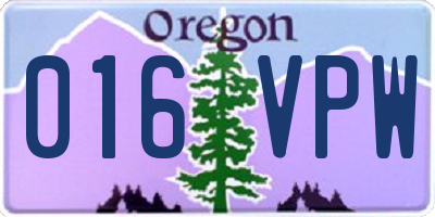 OR license plate 016VPW