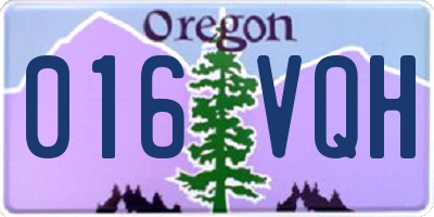 OR license plate 016VQH