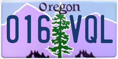 OR license plate 016VQL