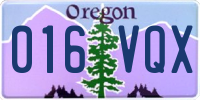 OR license plate 016VQX
