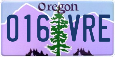 OR license plate 016VRE
