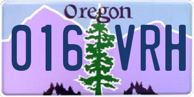 OR license plate 016VRH