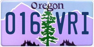 OR license plate 016VRI