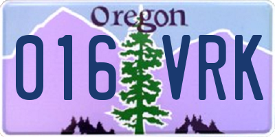 OR license plate 016VRK