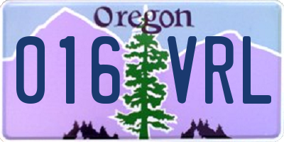OR license plate 016VRL