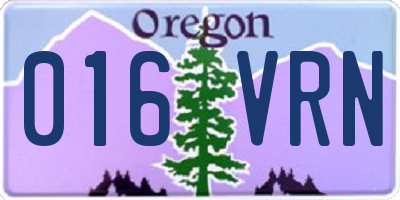 OR license plate 016VRN