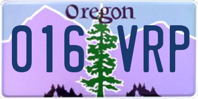 OR license plate 016VRP